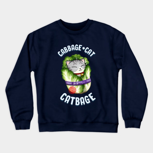 Cabbage Cat "Catbage" Crewneck Sweatshirt by Takeda_Art